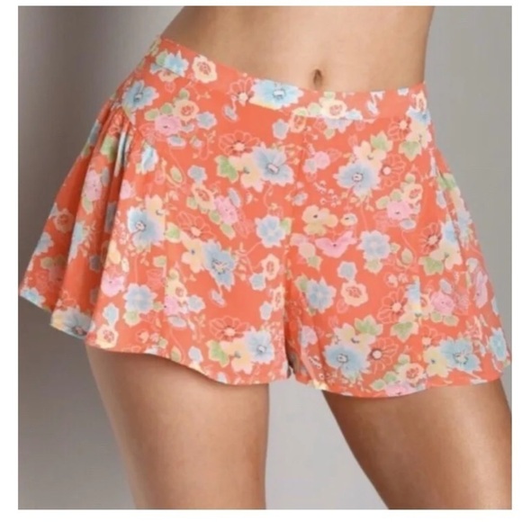 Free People Floral Flowy Flirty Boho Shorts Pink Sz 4 - Picture 9 of 9
